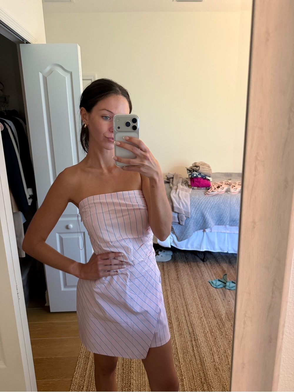 Abercrombie Strapless Pink Stripe Summer Dress